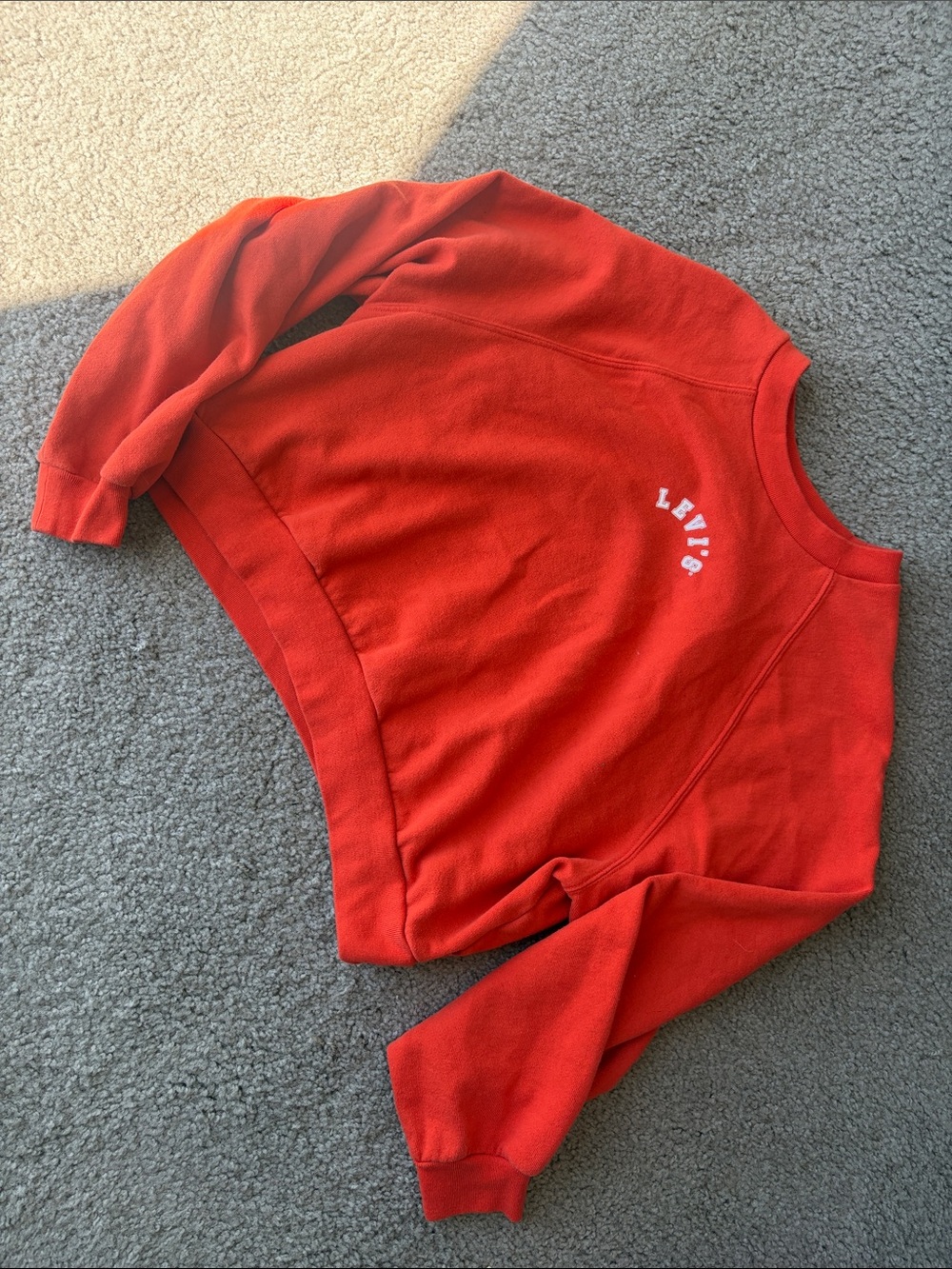 Levi's Bright Red Cropped Sweatshirt with White Logo